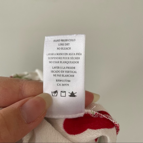 Rails cherry fruit printed button up top short sleeve cream colour - Picture 7 of 9